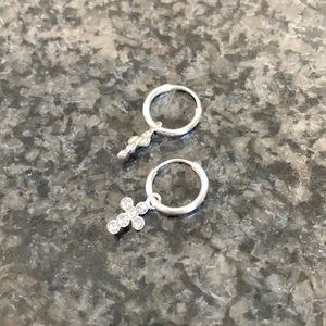 hoop cross earrings